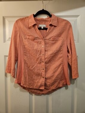 Coral Bay Peach Button-Down Shirt